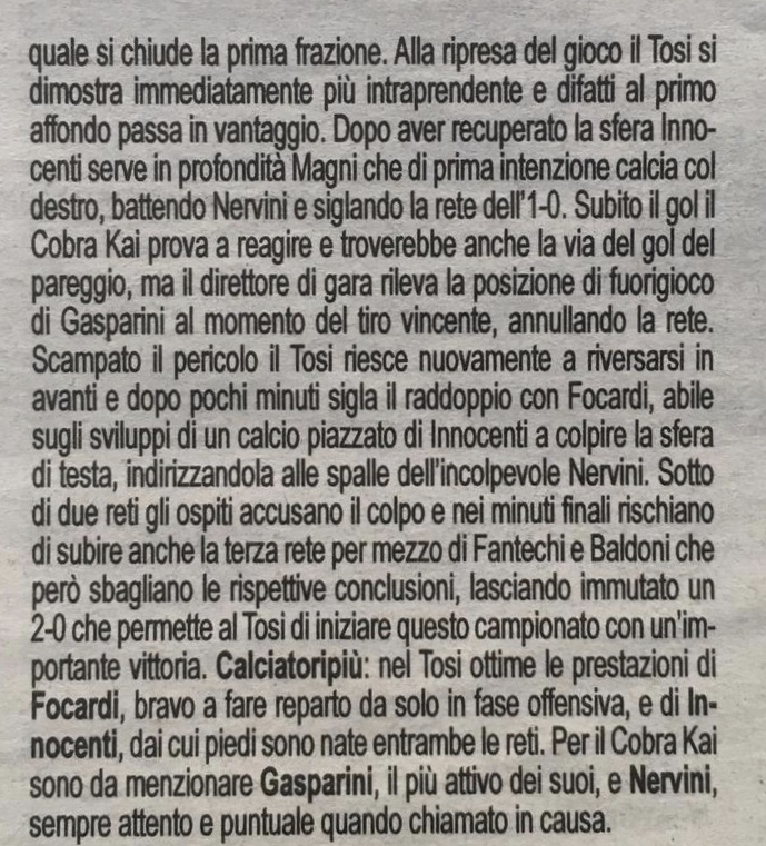 Articolo calcio piu